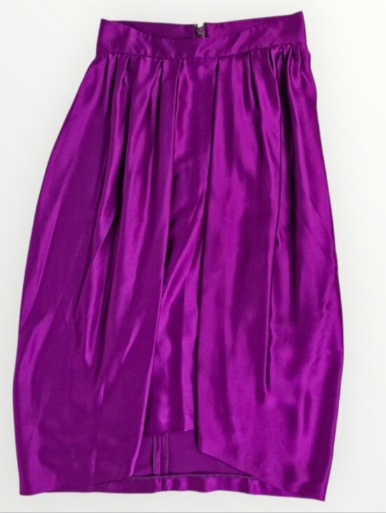 Yves Saint Laurent Dresses & Skirts - Yves Saint Laurent YSL 100% Silk Purple Magenta Knee Length Skirt XS